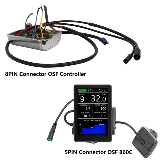TONGSHENG TSDZ2/TSDZ2B OSF Kit 8Pin Controller 36V/48V/52V with OSF 860C Display