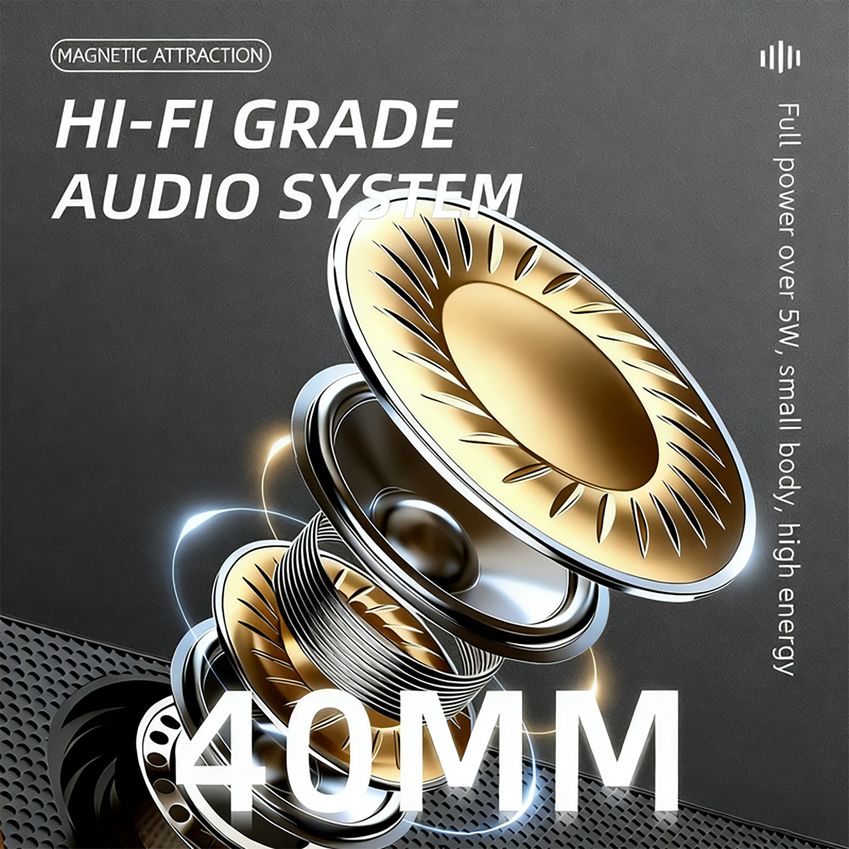 Portable Speaker with Magnetic Wireless Charger