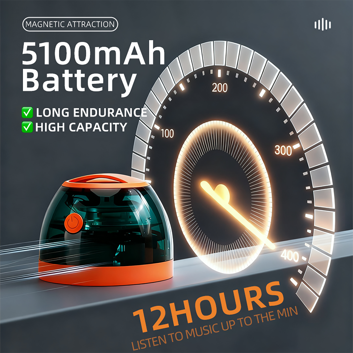 Portable Speaker with Magnetic Wireless Charger