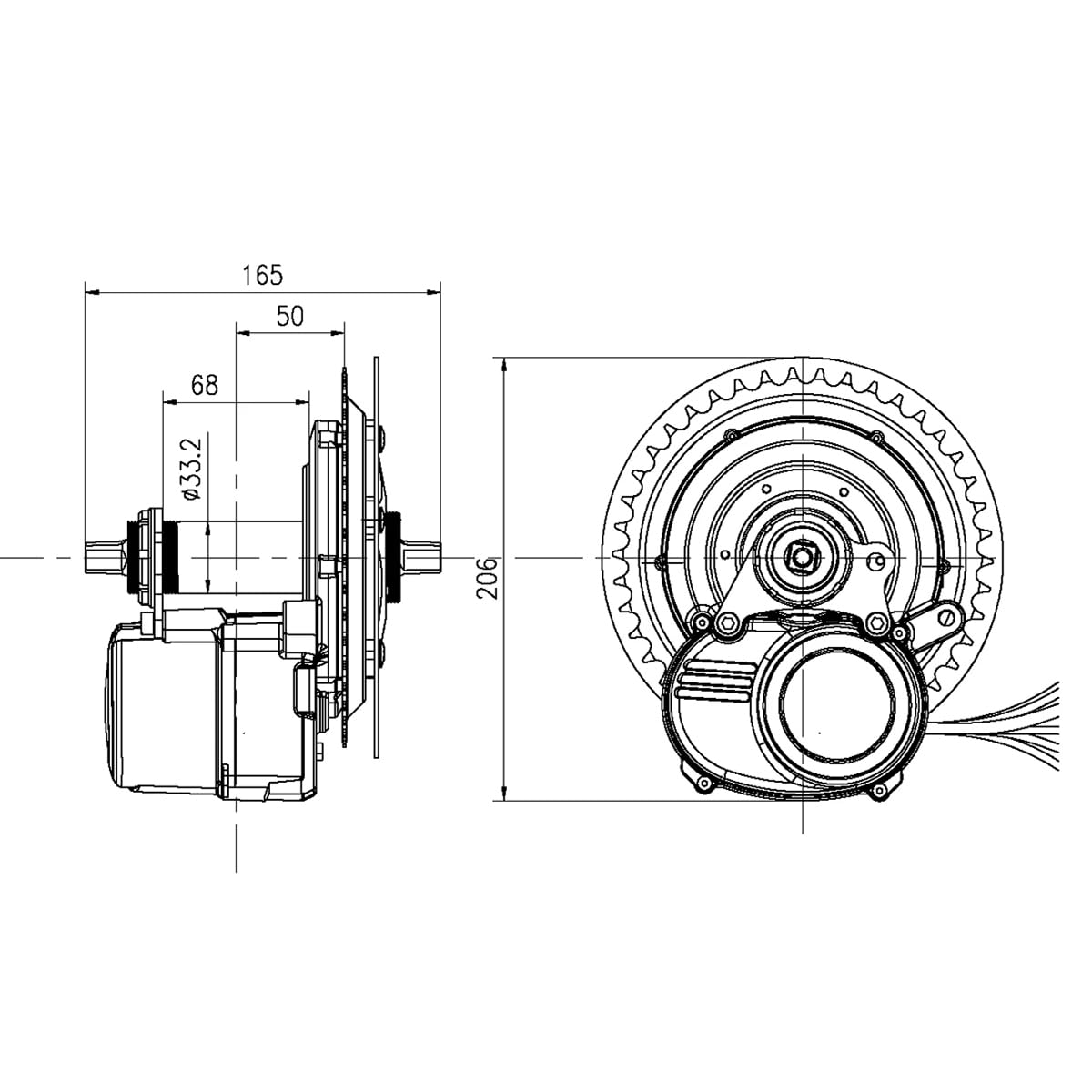 Toseven DM02 48V 500W Mid Drive Motor Kit – FLYCUTYCAT