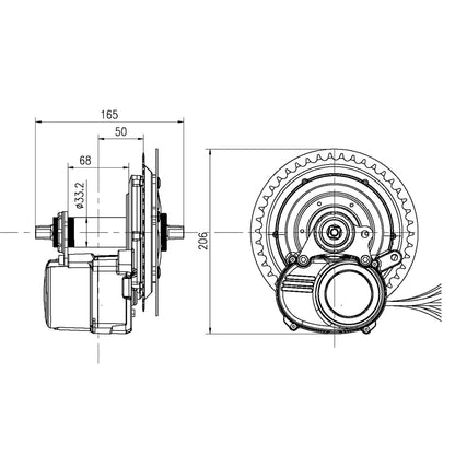 Toseven DM02 48V 500W Mittelantriebsmotor-Kit