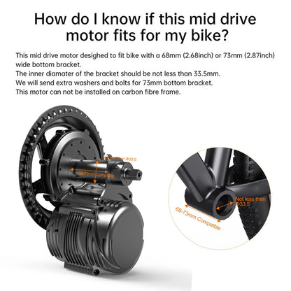 TONGSHENG TSDZ8 48V 750W Torque Sensor Mid Drive Motor Kit