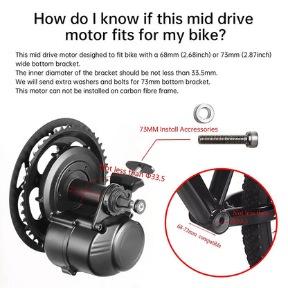 Toseven DM02 48V 500W Mittelantriebsmotor-Kit