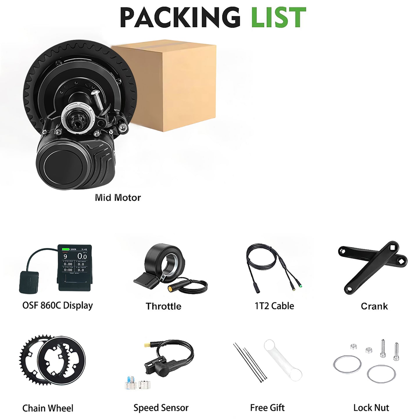 Tongsheng TSDZ2B OSF 36V 48V 52V Mittelantriebsmotor