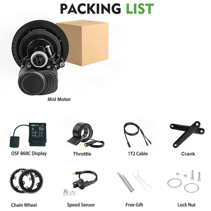 Tongsheng TSDZ2B OSF 36V 48V 52V Mid Drive Motor